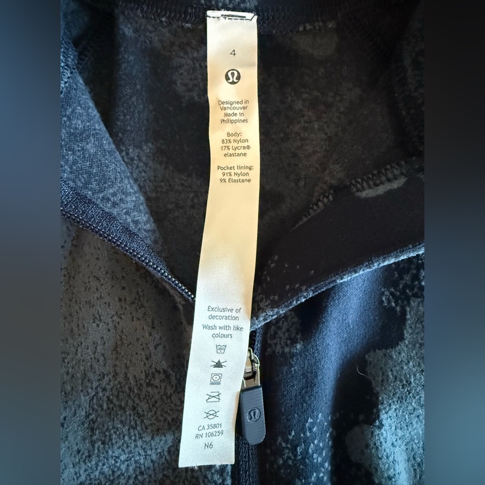 Lululemon Blue camo Quarter-Zip Pullover - Picture 3 of 3